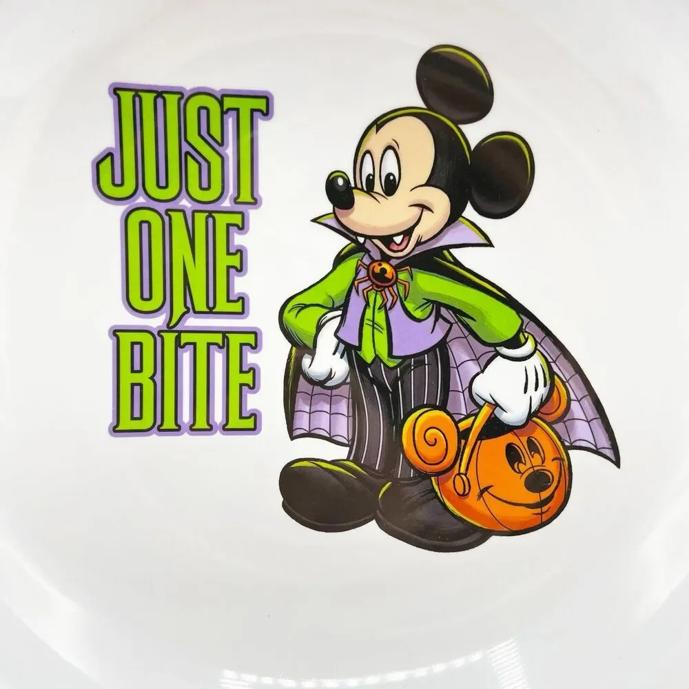 Disney Parks Vampire Mickey Mouse Halloween Candy Bowl Large 11.5” Melamine